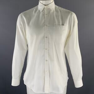 PRINGLE Size L White Cotton Long Sleeve Shirt